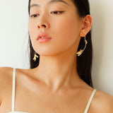 Asymmetrical Lotus Drop Earrings