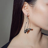 Asymmetrical Lotus Drop Earrings