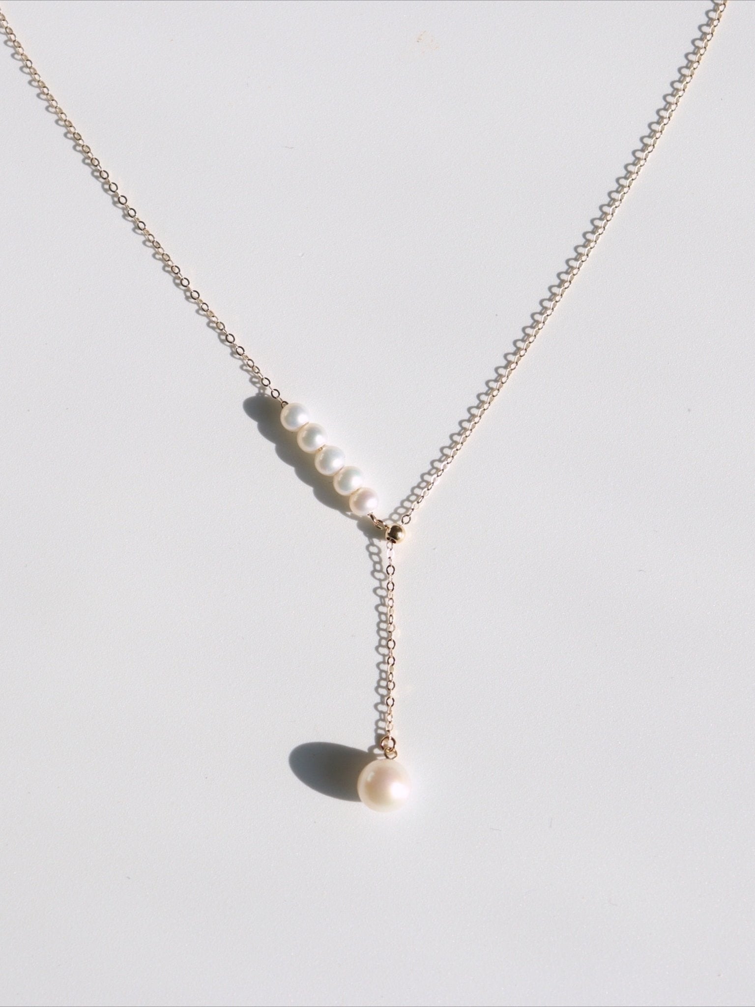 Y - chain Pearl Pendant Necklace - floysun