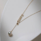 Y - chain Pearl Pendant Necklace - floysun