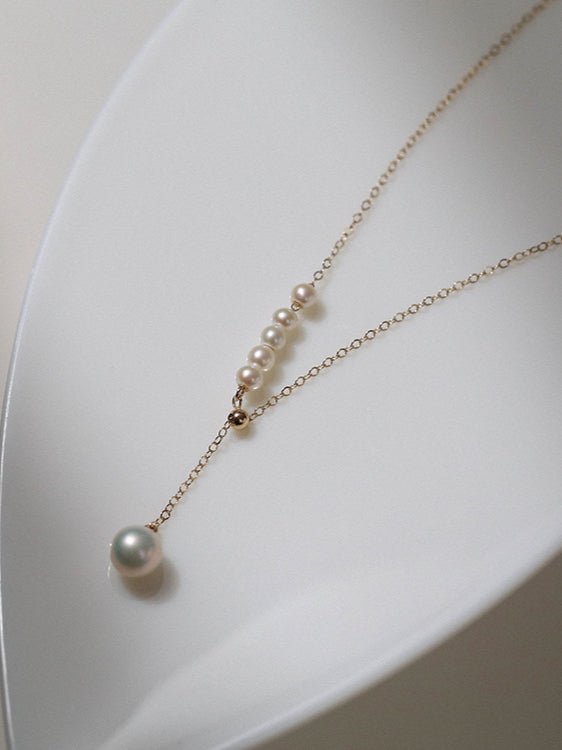 Y - chain Pearl Pendant Necklace - floysun