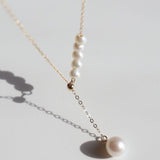 Y - chain Pearl Pendant Necklace - floysun