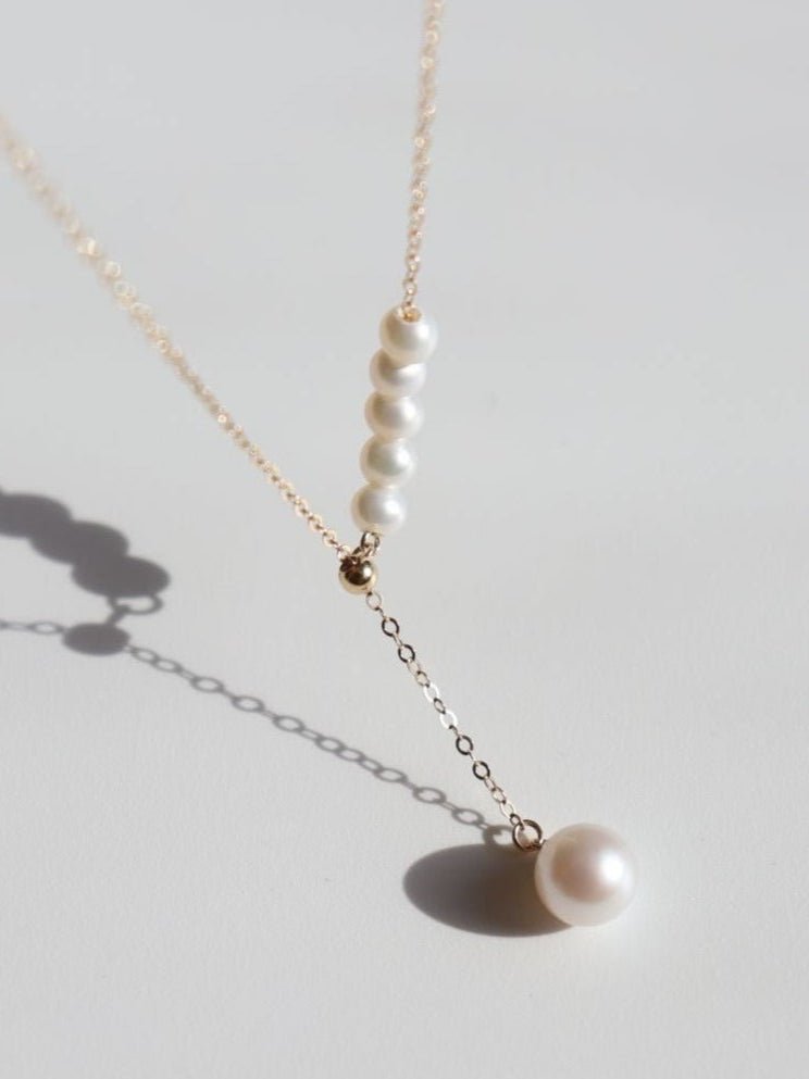 Y - chain Pearl Pendant Necklace - floysun