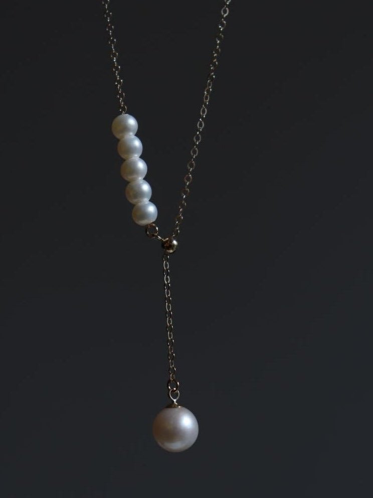 Y - chain Pearl Pendant Necklace - floysun