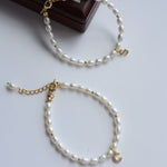 Zircon Letter Pendant Pearl Bracelet - floysun