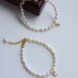 Zircon Letter Pendant Pearl Bracelet - floysun