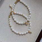 Zircon Letter Pendant Pearl Bracelet - floysun