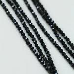 2mm Black Spinel Long Sparkling Beaded Necklace - floysun