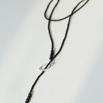 2mm Black Spinel Long Sparkling Beaded Necklace - floysun