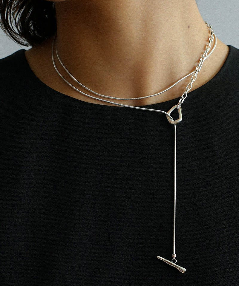 925 Silver Chain Double Y Long Necklace - floysun