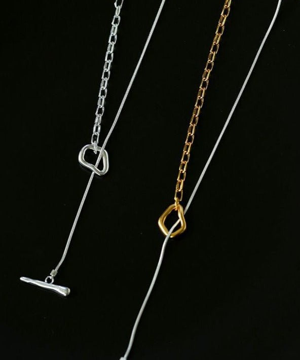 925 Silver Chain Double Y Long Necklace - floysun