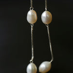 925 Silver Chain Fringed Pearl Earrings - floysun