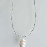 925 Silver Freshwater Wave Chain Freshwater Baroque Pearl Necklace - floysun