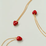 925 Silver Red Enamel Necklaces Love - floysun