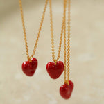 925 Silver Red Enamel Necklaces Love - floysun