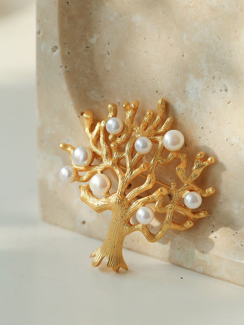 Antique Money Tree Pearl Brooch - floysun