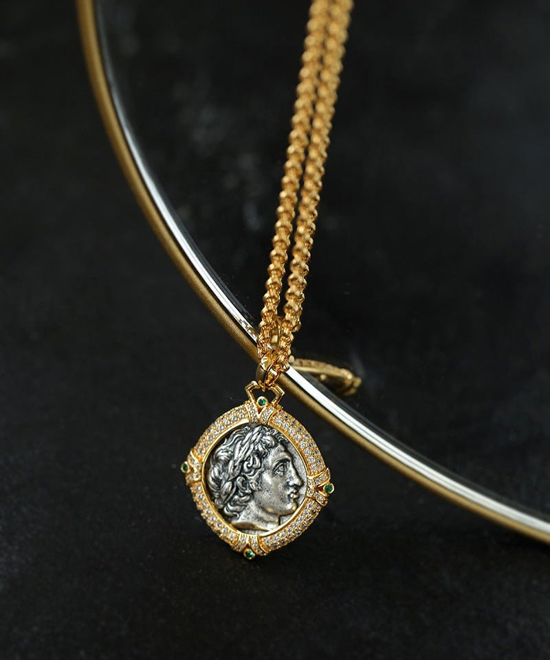 Apollo Silver Coin Necklace - floysun