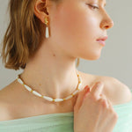 Artisanal White Mother-of-Pearl Beaded Necklace - floysun