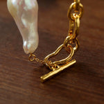 Baroque Colored Diamond Pearl Necklace - floysun