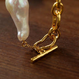 Baroque Colored Diamond Pearl Necklace - floysun