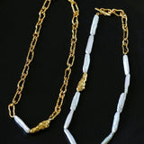 Baroque Pearl Metal Chain Necklace - floysun