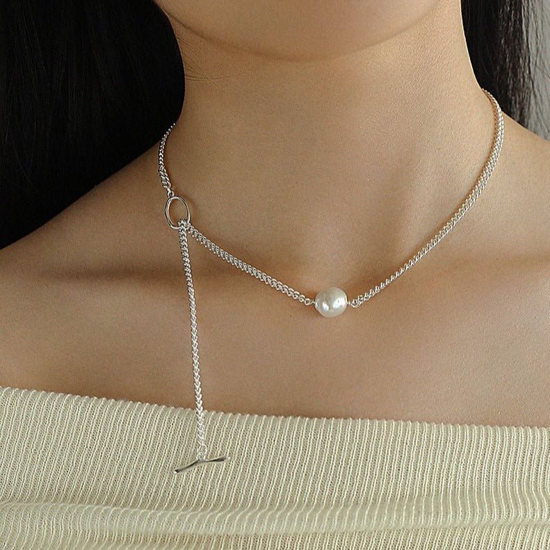 Baroque Pearl Pendant Chain Necklace - floysun