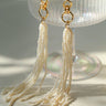 Braided Long Rice Grain Pearl Earring - floysun