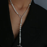 Chain Spliced Pearls Necklaces OT Buckle - floysun