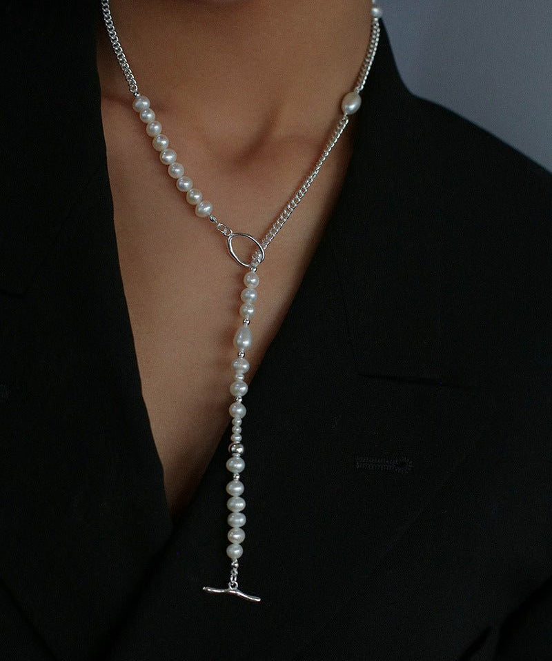 Chain Spliced Pearls Necklaces OT Buckle - floysun