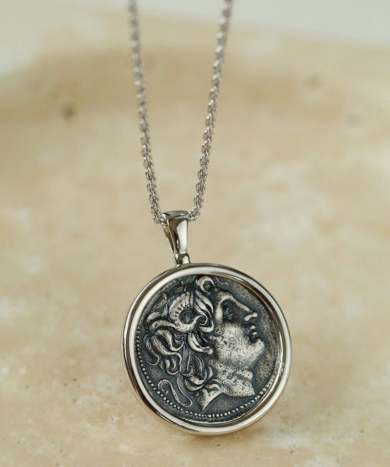 Classic Alexander Silver Coin Plus Necklace - floysun