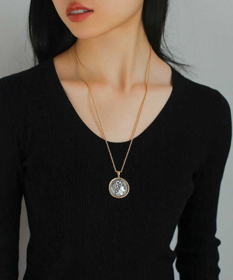 Classic Alexander Silver Coin Plus Necklace - floysun