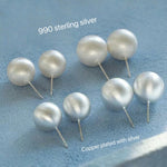 Classic Brushed Round Stud Earrings - floysun