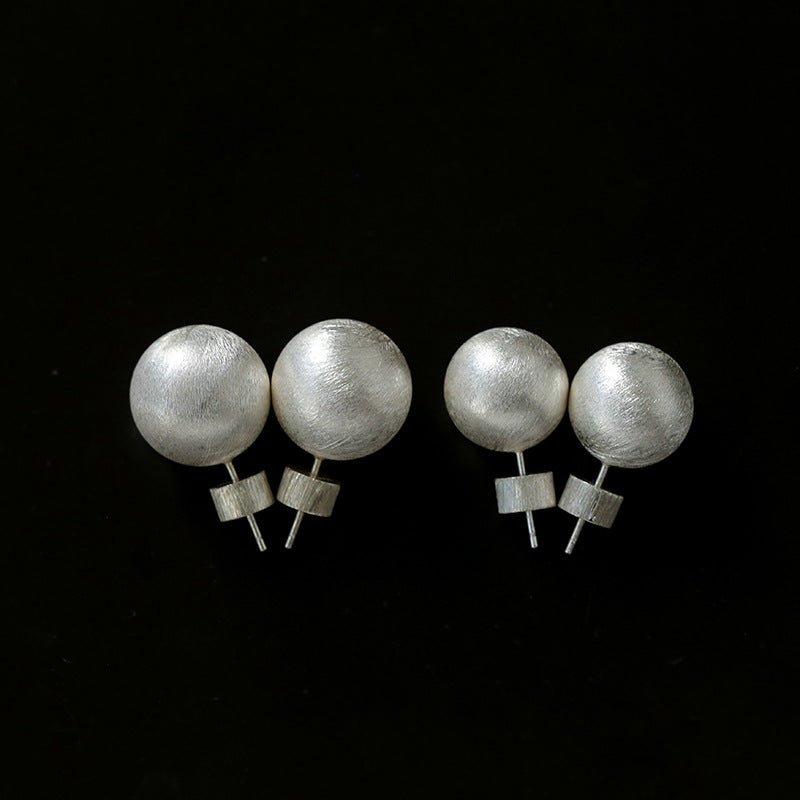 Classic Brushed Round Stud Earrings - floysun