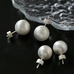 Classic Brushed Round Stud Earrings - floysun