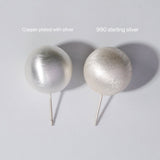 Classic Brushed Round Stud Earrings - floysun