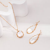 Deep Sea Elegance Pearl and Seashell Drop Earrings - floysun