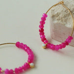 Enchanting Dragon Fruit Hued Beads Opal Earrings - floysun