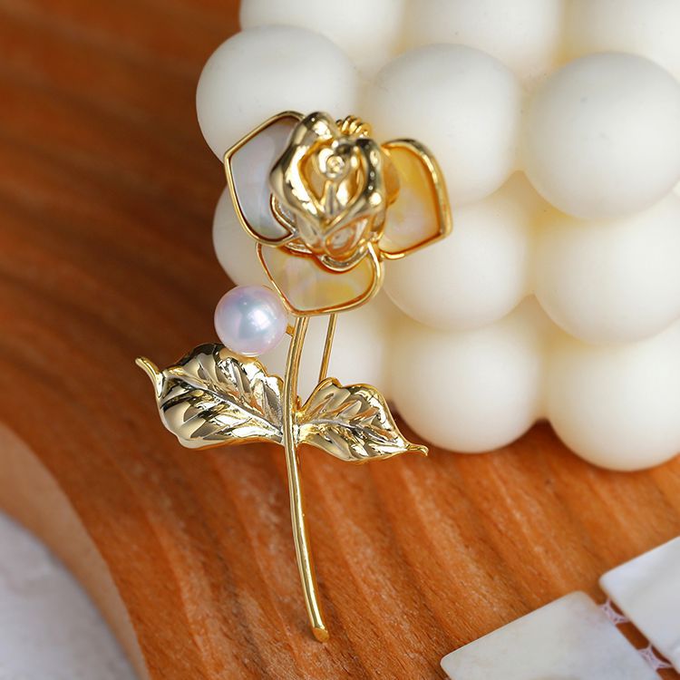 F Style Rose Pearl Brooch - floysun