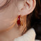 Festive Red Enamel Glaze Earrings - floysun