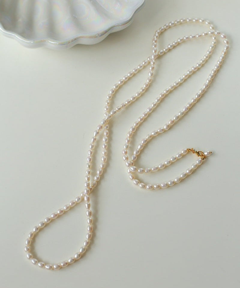 Freshwater Grey Pearl Multilayer Long Necklace 120cm - floysun