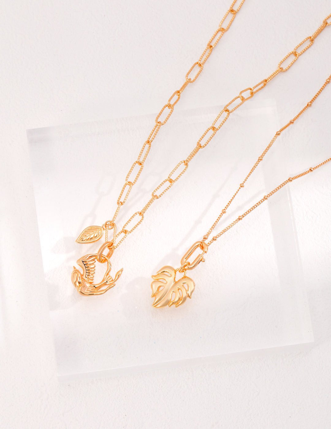 Gold Leaf Chain Pendants Necklaces - floysun