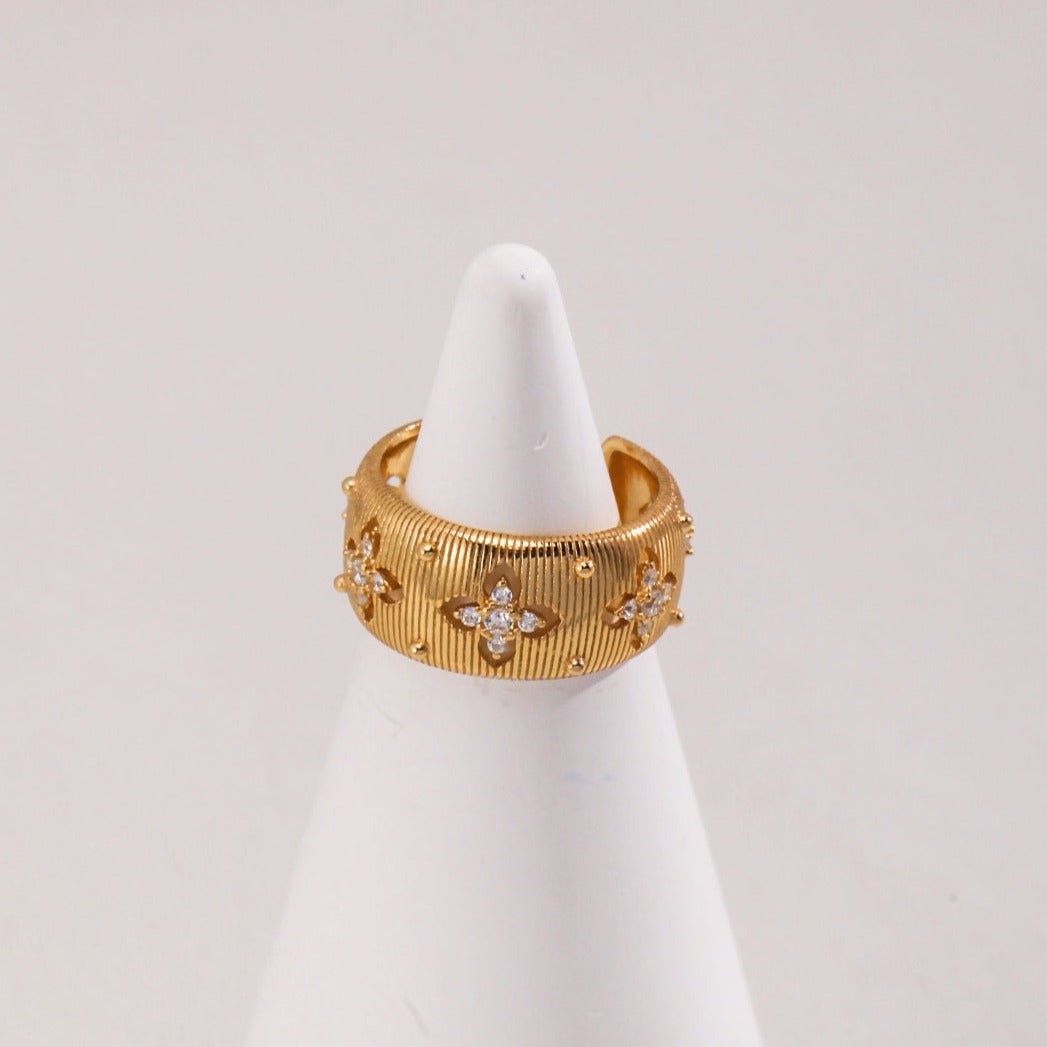 Gold Sterling Silver Simple Zircon Rings - floysun