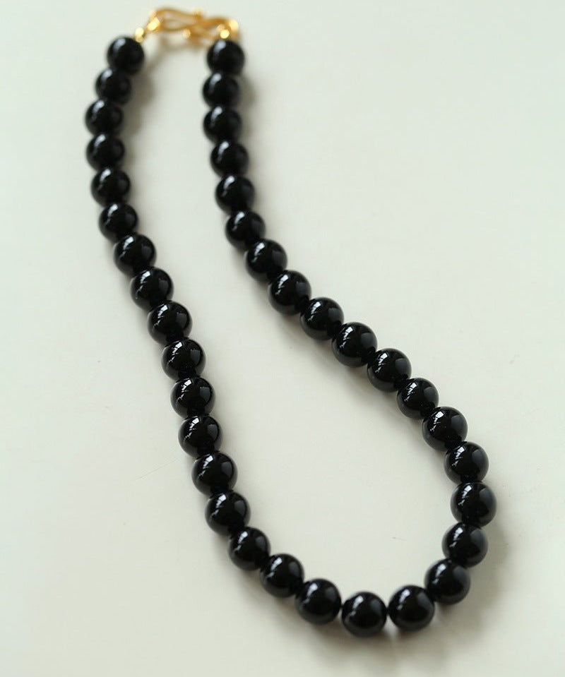 Harmonious Gemstone Necklace Black Onyx 10mm - floysun