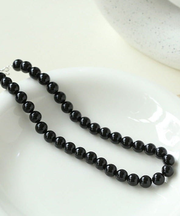 Harmonious Gemstone Necklace Black Onyx 10mm - floysun