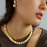 Harmonious Gemstone Necklace Yellow Jade 10mm - floysun
