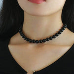 Harmonious Gemstone Necklaces Black Onyx Stones 10mm - floysun