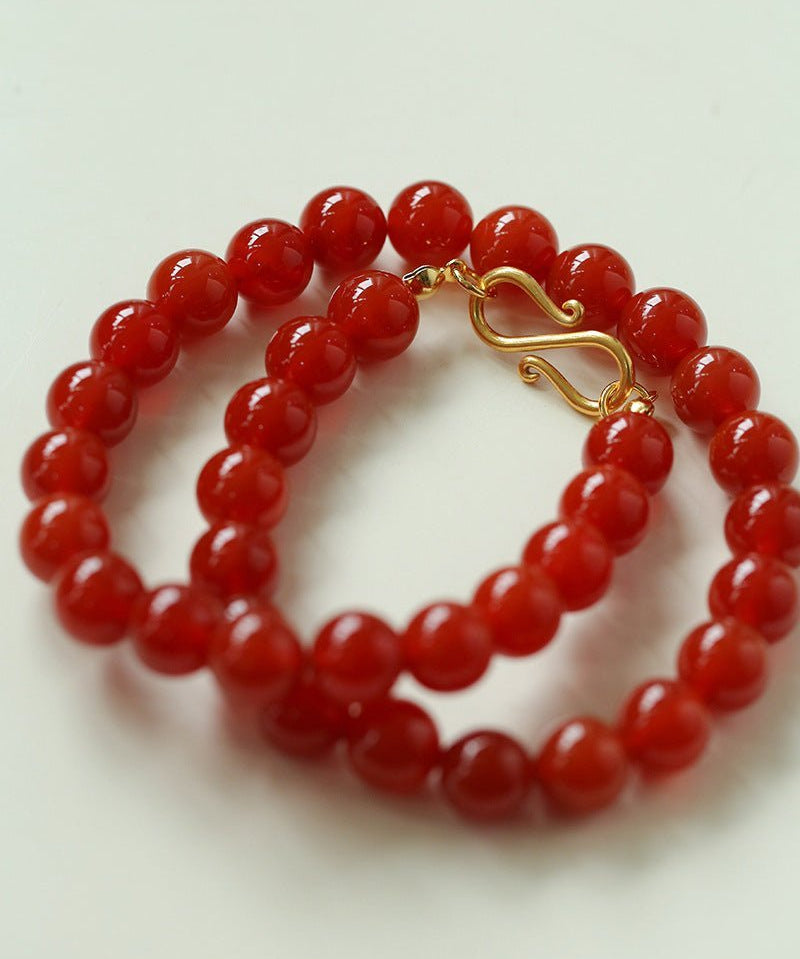 Harmonious Gemstone Necklaces Red Onyx 10mm - floysun