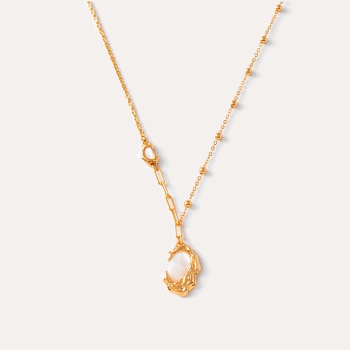 Irregular Lava Natural Mother-of-Pearl Necklace - floysun