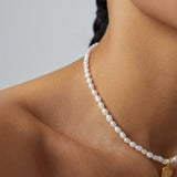 Irregular Love Heart Pendant Pearl Necklace - floysun