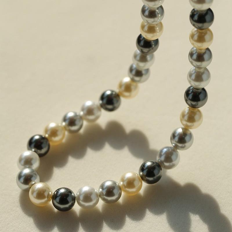 Korea Mixed Color 10MM Round Pearl Necklaces - floysun